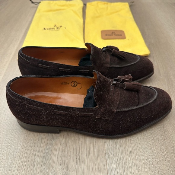 John Lobb Brown Suede Tassel Loafers